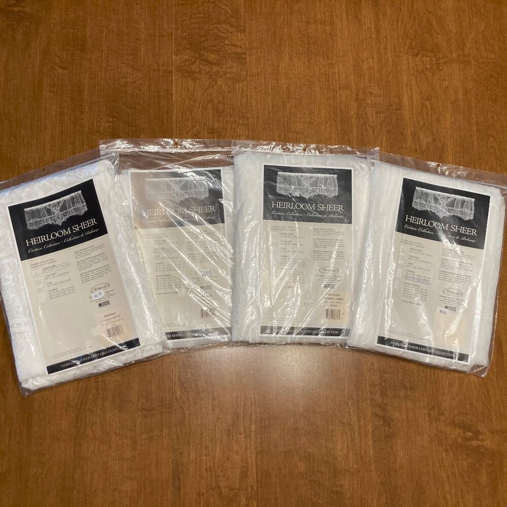 White Color Heritage Lace Curtian Set (Heirloom Sheer)